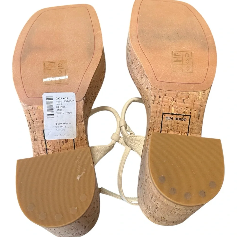 Dolce Vita Jodie Sandals Womens Size 9 Natural Strappy Cork Platform A1021 - Picture 5 of 7